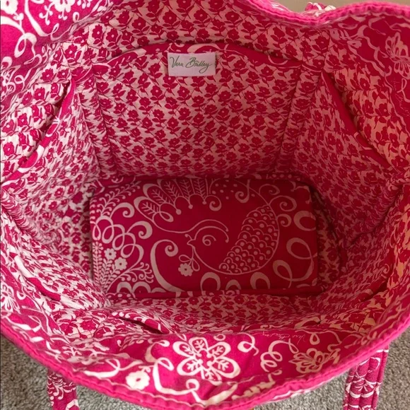 Vera Bradley Pink Twirly Bird Tote Bag - Picture 3 of 7